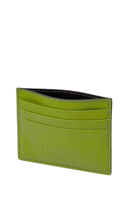Hyer Goods Upcycled Italian Leather Certo Card Wallet In Vert Anis