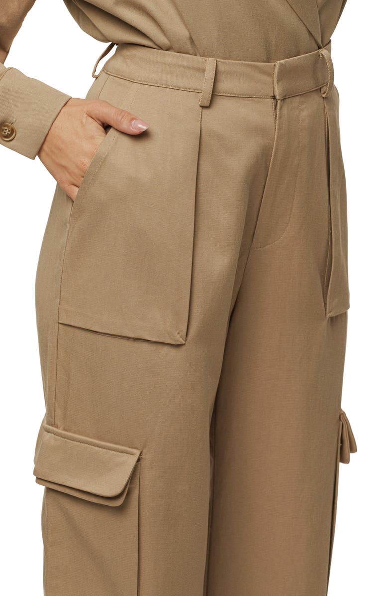JLUXLABEL Sculpted High Waist Cargo Pants, Alternate, color, Beige