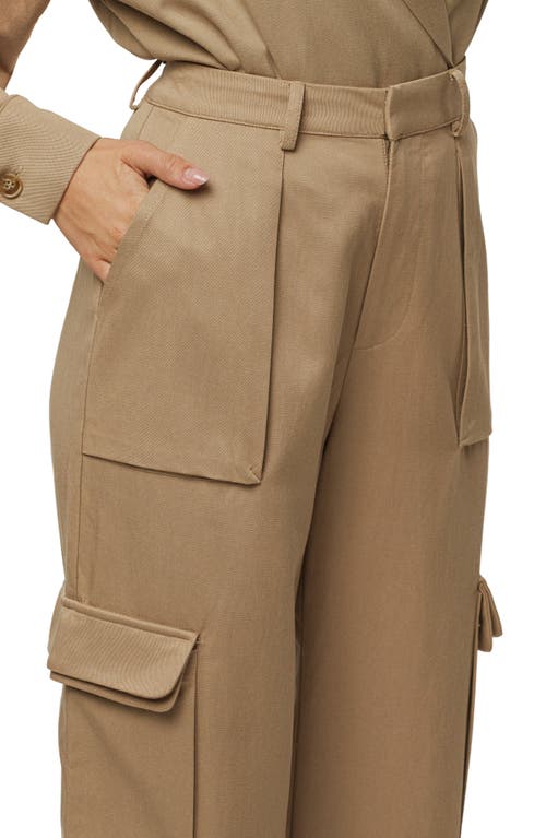 Jluxlabel Sculpted High Waist Cargo Pants In Brown