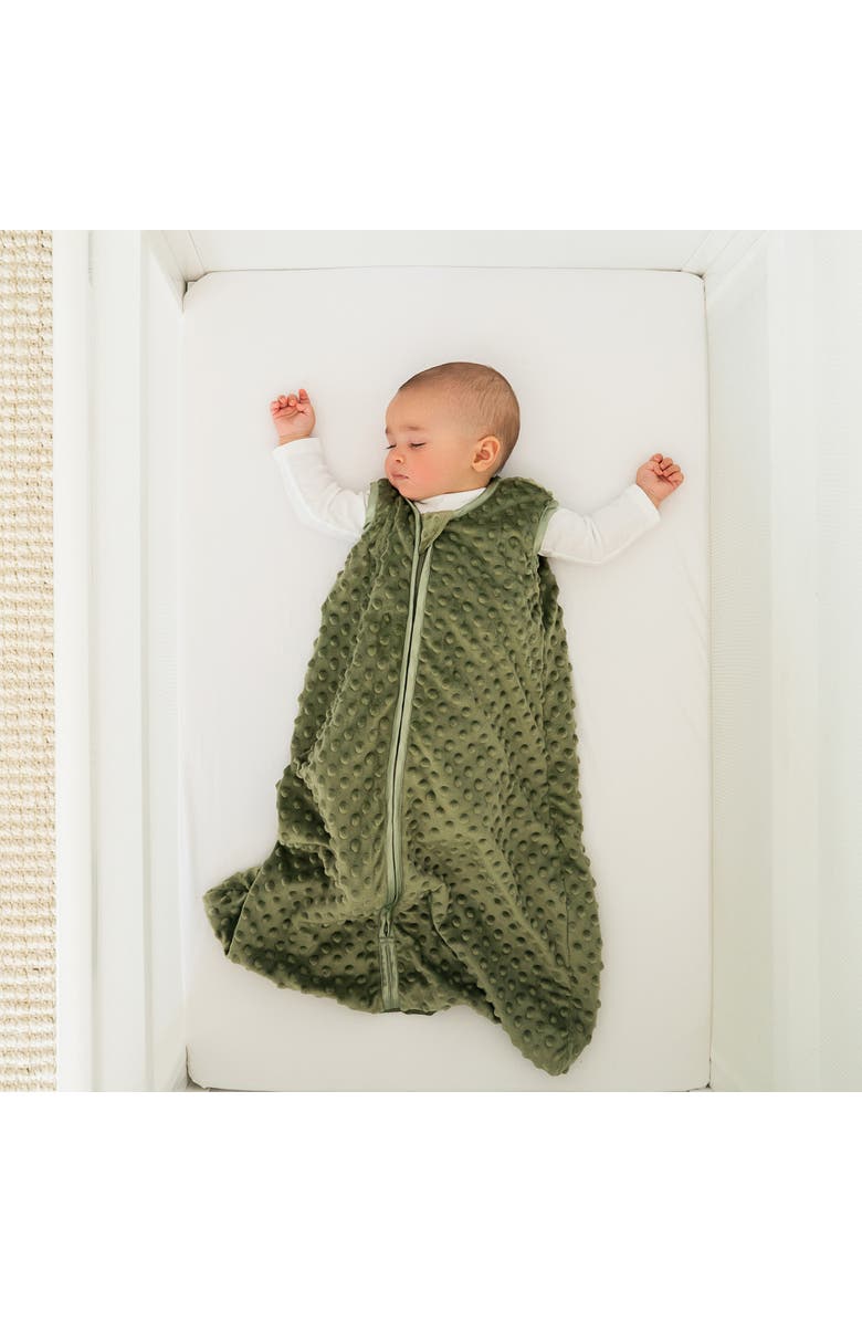HALO Plush Dots Velboa 1.5 TOG Sleepsack Wearable Blanket, Alternate, color, Olive Green