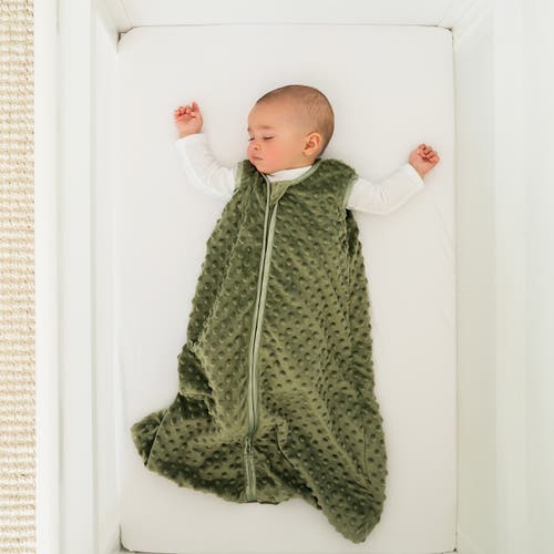 Halo Plush Dots Velboa 1.5 Tog Sleepsack Wearable Blanket In Green