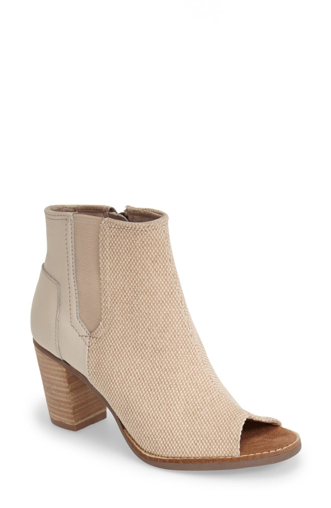 'Majorca' Canvas Bootie, Main, color, NATURAL