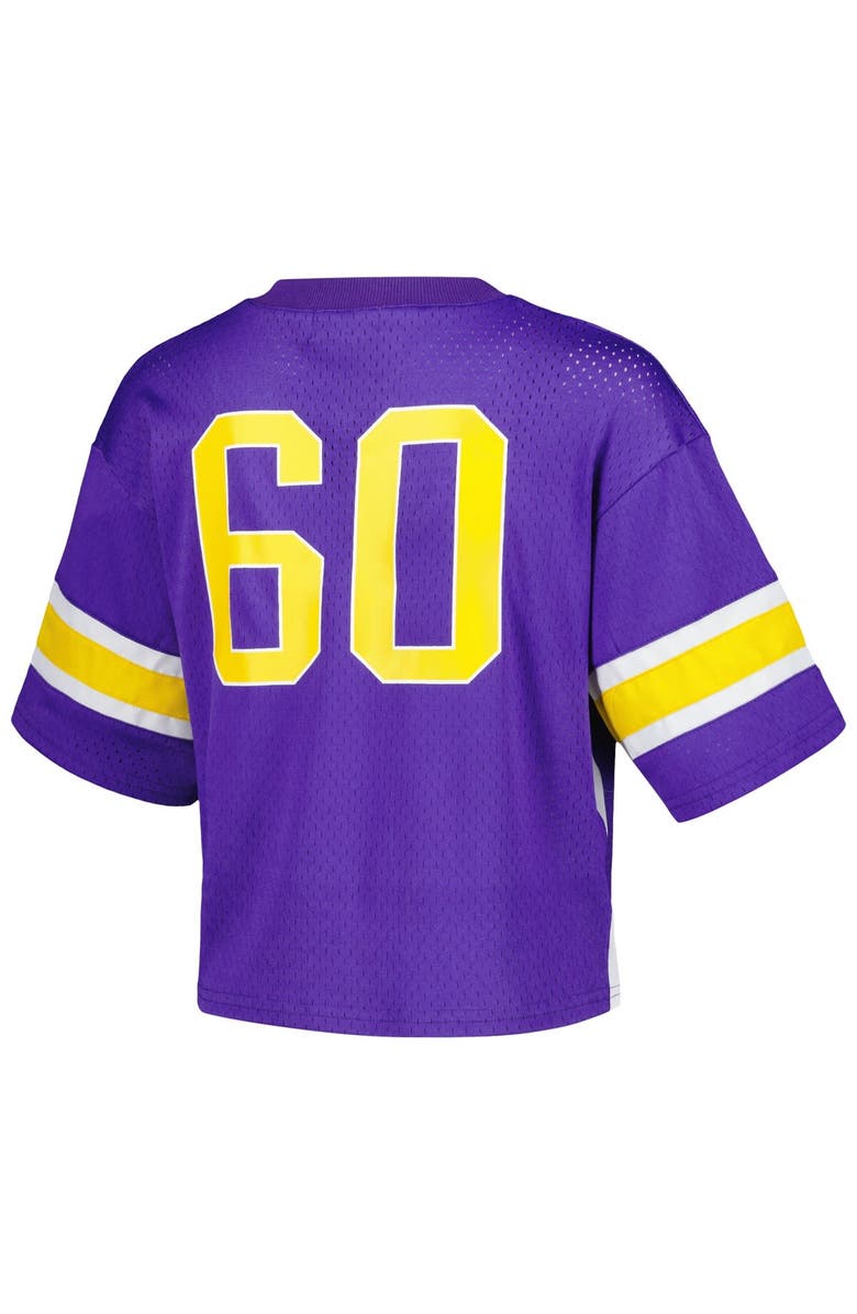 Established & Co. Women's Established & Co. Purple LSU Tigers Fashion Boxy Cropped Football Jersey, Alternate, color, Purple