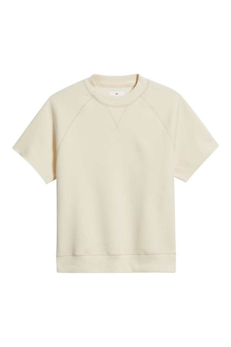 Fleece Short Sleeve Sweatshirt, Alternate, color, IVORY CREAM