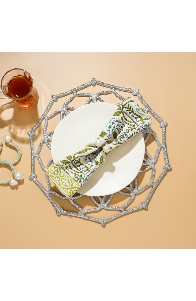 Tiramisu Metallic Charger Plate, Alternate, color, Silver