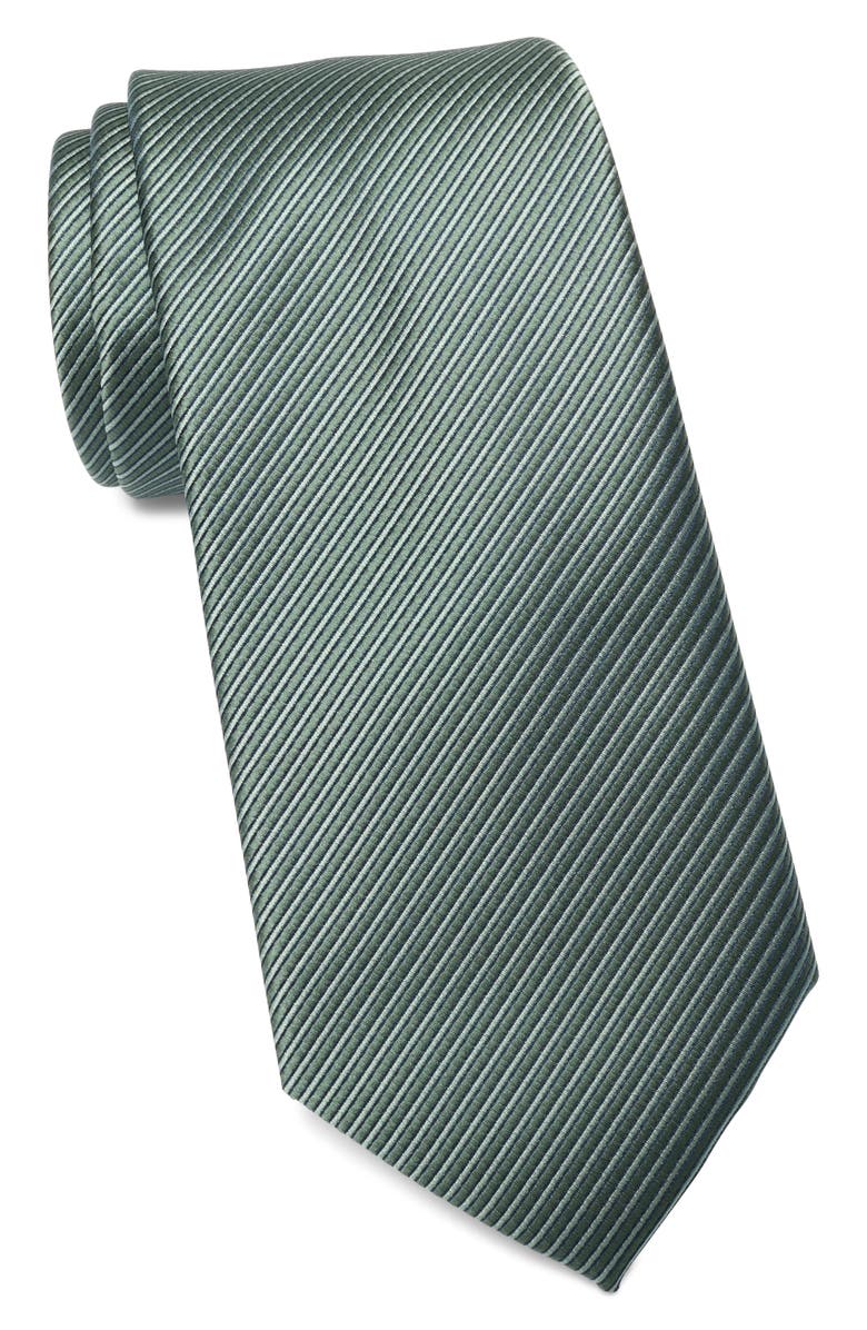 NORDSTROM RACK Edmonds Stripe Textured Silk Tie, Main, color, Sage