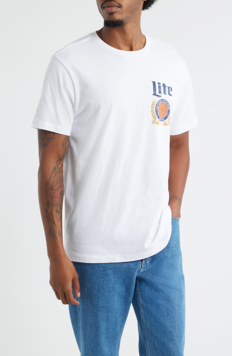 The Forecast Agency Miller Lite Graphic T-Shirt, Main, color, White