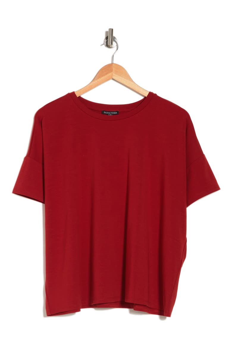 Bateau Neck Boxy T-Shirt, Alternate, color, CINNABAR