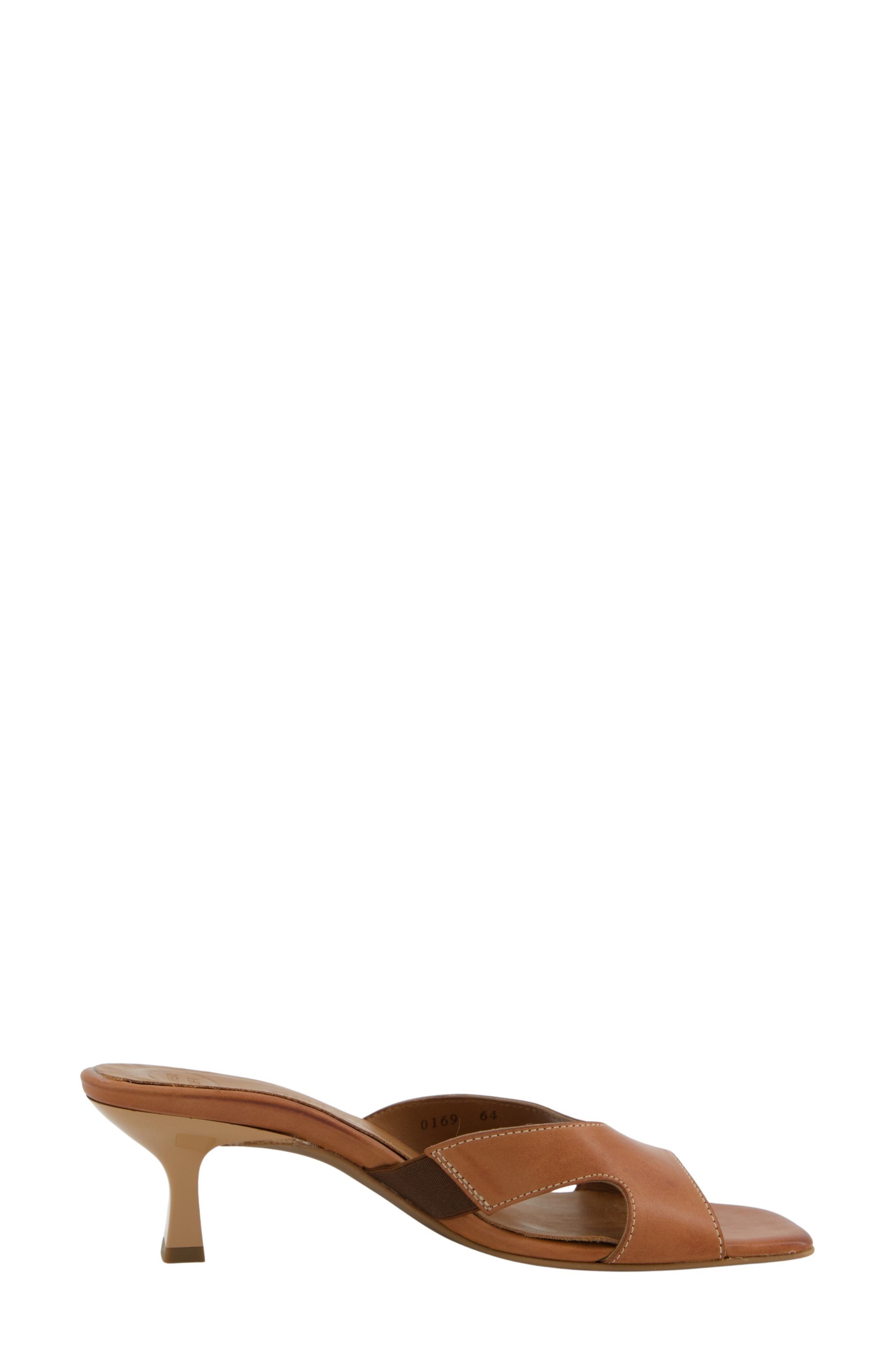 Dazzle Kitten Heel Slide Sandal, Alternate, color, COGNAC LEATHER