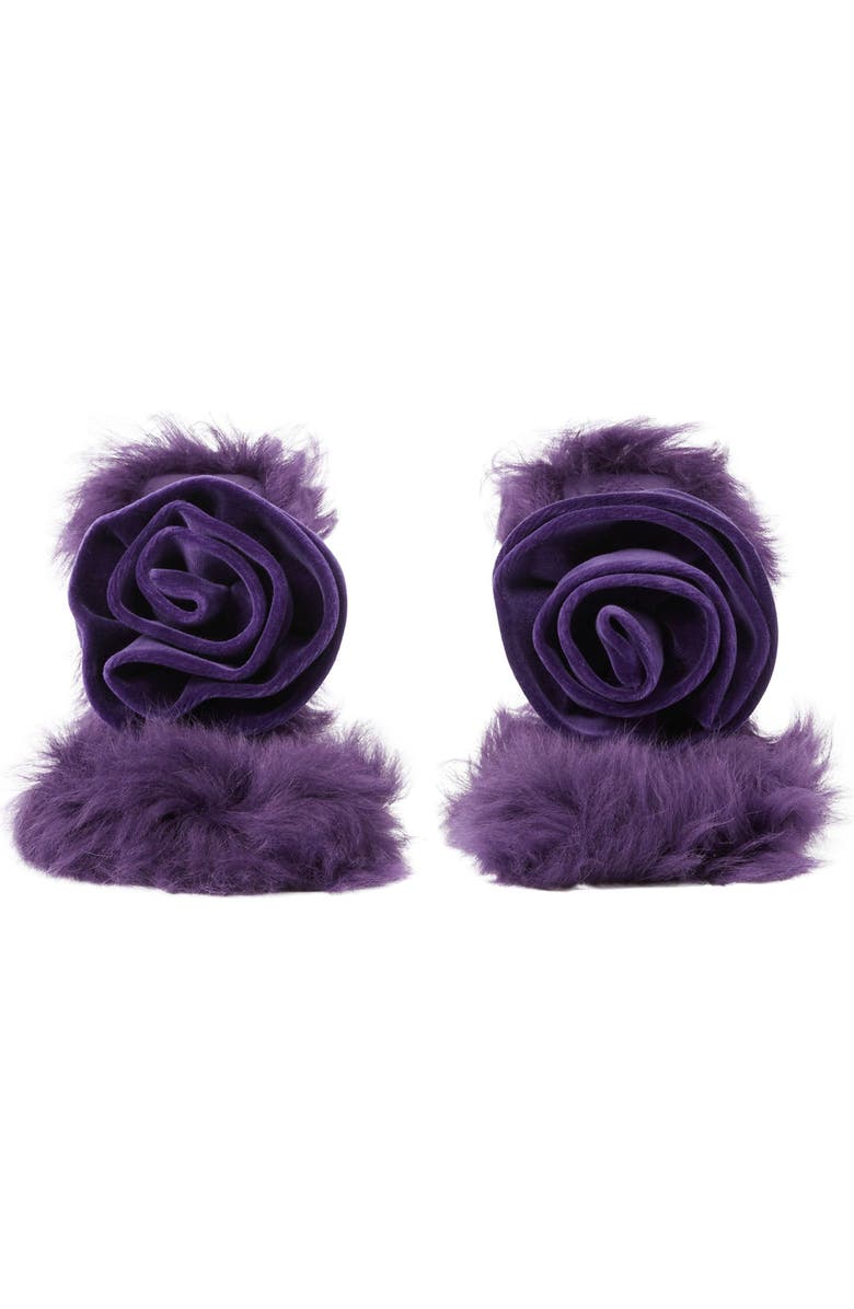 Burberry Genuine Shearling Step Rose Sandal, Alternate, color,