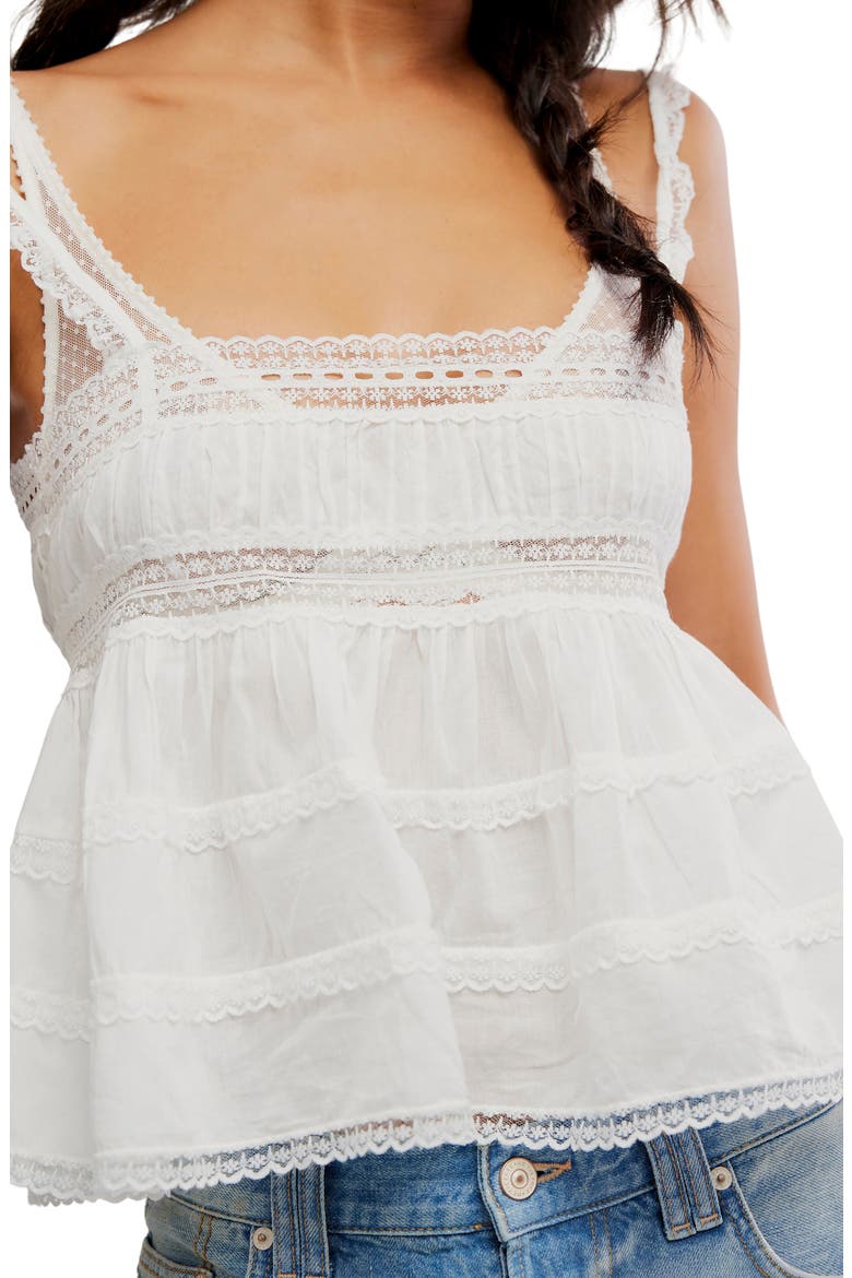 Darling Dreams Lace Trim Babydoll Camisole, Alternate, color, CLEAN IVORY