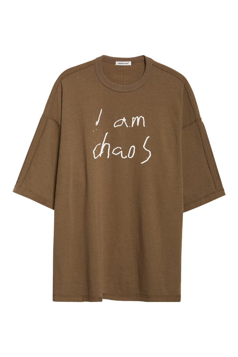 I Am Chaos Oversize Graphic T-Shirt, Alternate, color, GRAY BROWN