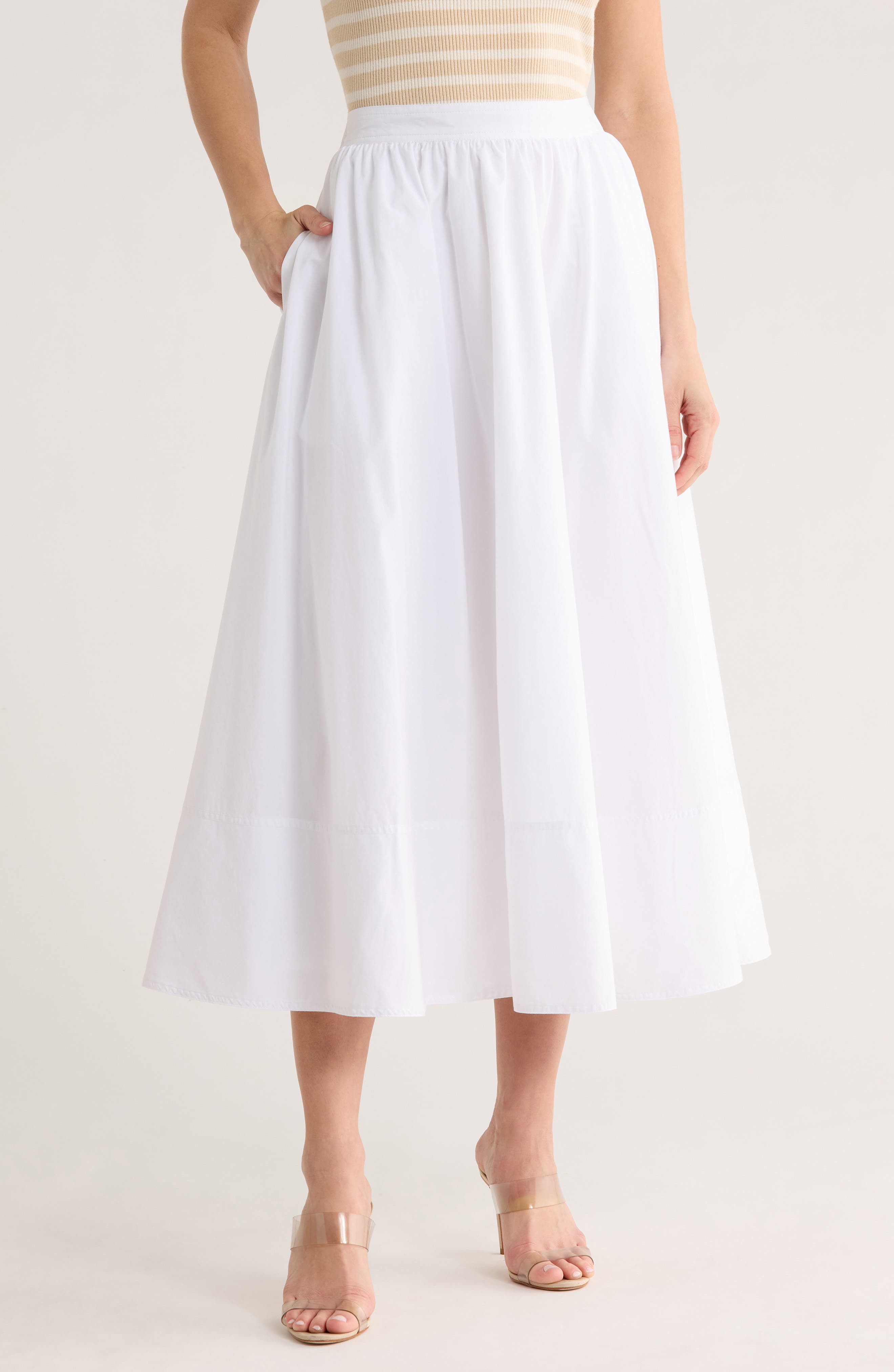 ELIE ELIE TAHARI Solid Pull-On Maxi Skirt