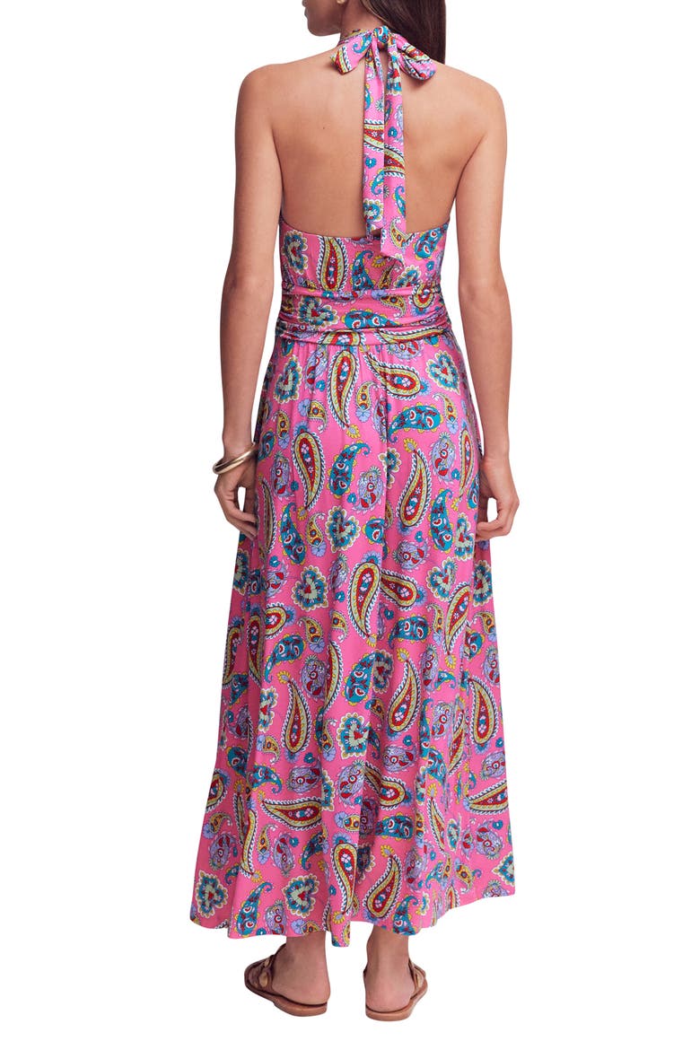 Sydney Paisley Halter Maxi Dress, Alternate, color, PINK PAISLEY