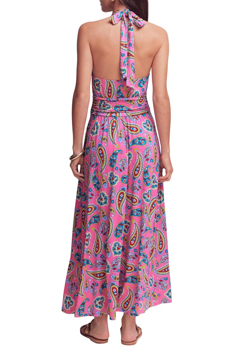 Boden Sydney Paisley Halter Maxi Dress, Alternate, color, Pink Paisley
