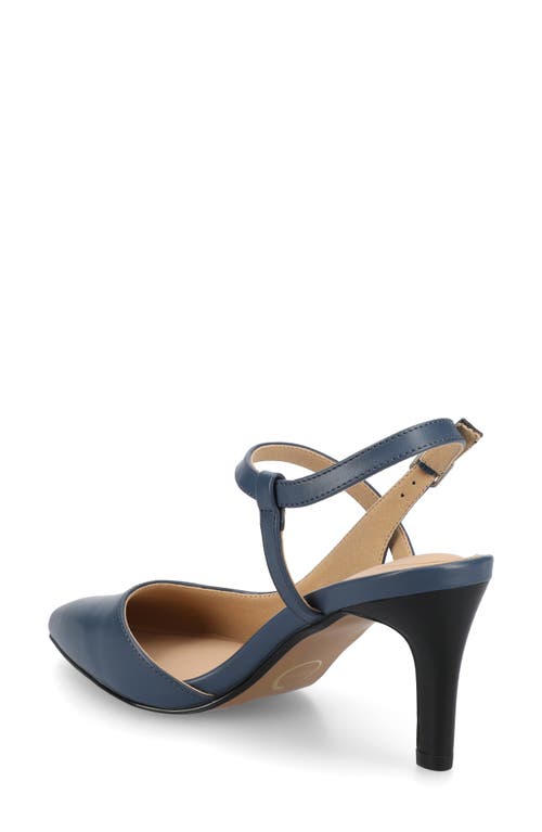 Journee Collection Scipio Pointed Toe Pump In Navy