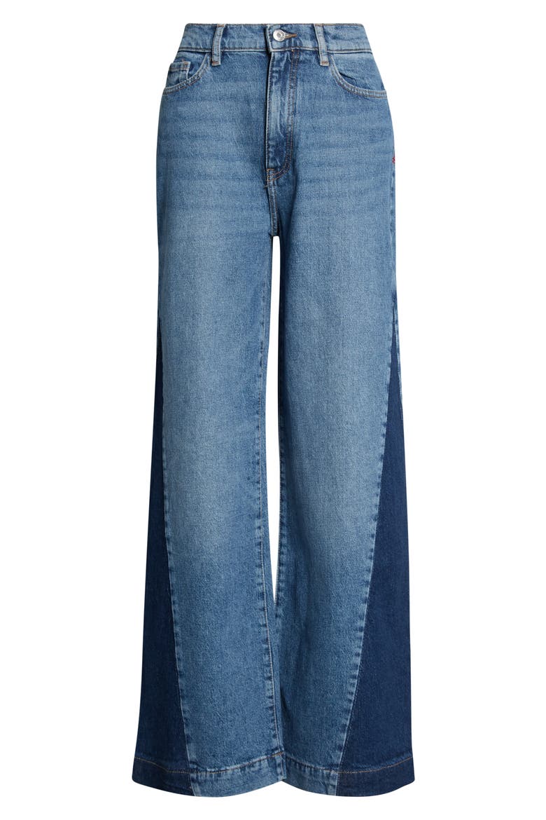 NCE High Waist Wide Leg Jeans, Main, color, SPLIT RINSE