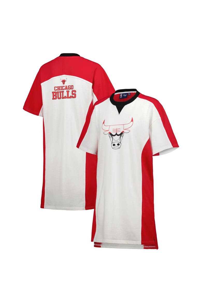 Women's G-III 4Her by Carl Banks White Chicago Bulls Free Throw T-Shirt Dress, Main, color, White