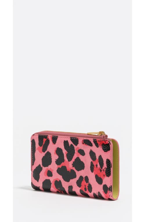 Bimba Y Lola Textured Leopard Print Compact Wallet In Pink