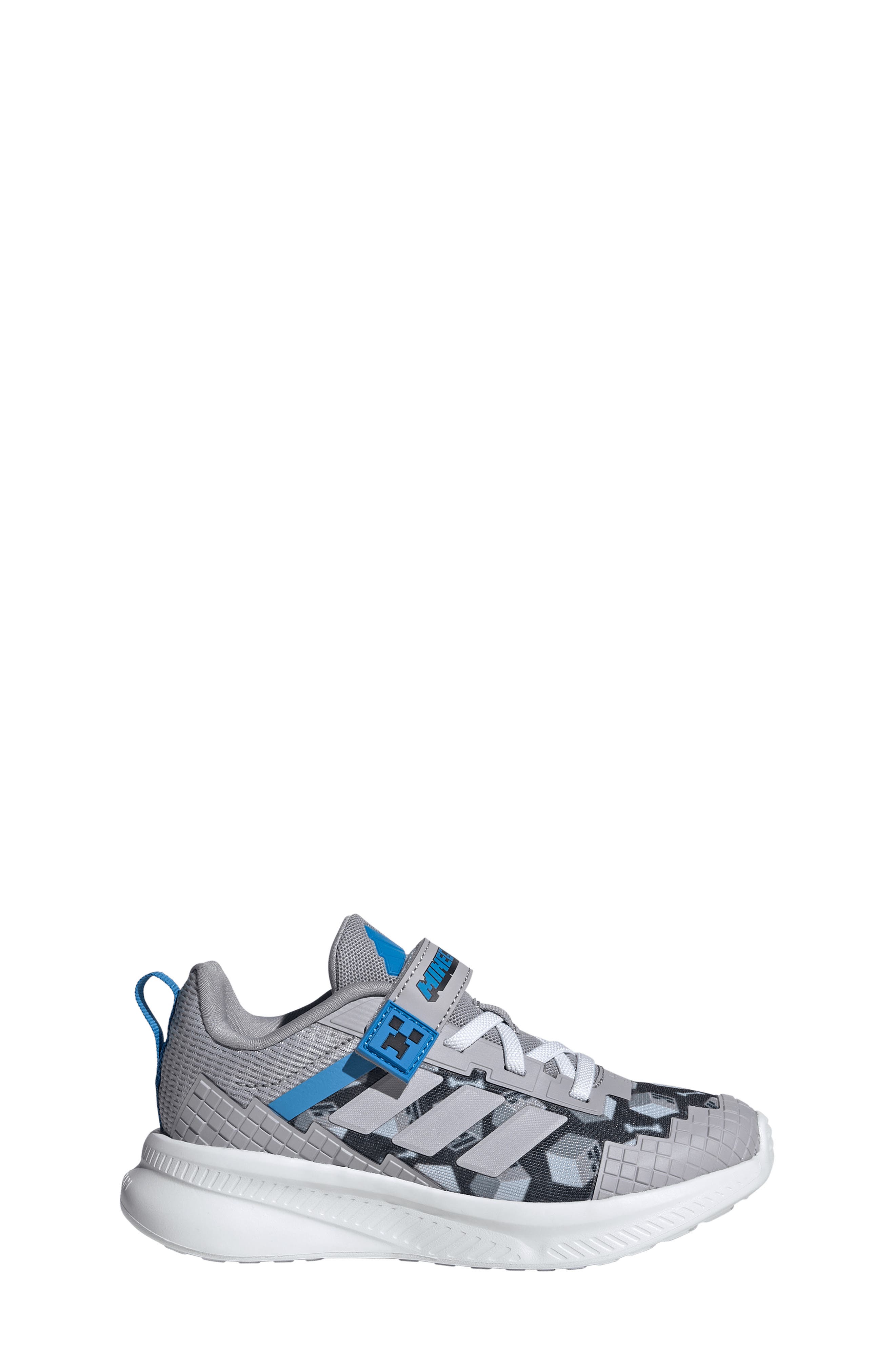 adidas x Minecraft<sup>®</sup> Kids' Fortarun 4.0 Sneaker, Alternate, color, Grey/ Blue/ White