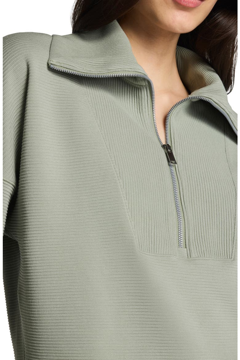 AirEssentials French Rib Quarter Zip Pullover, Alternate, color, SAGE BRUSH