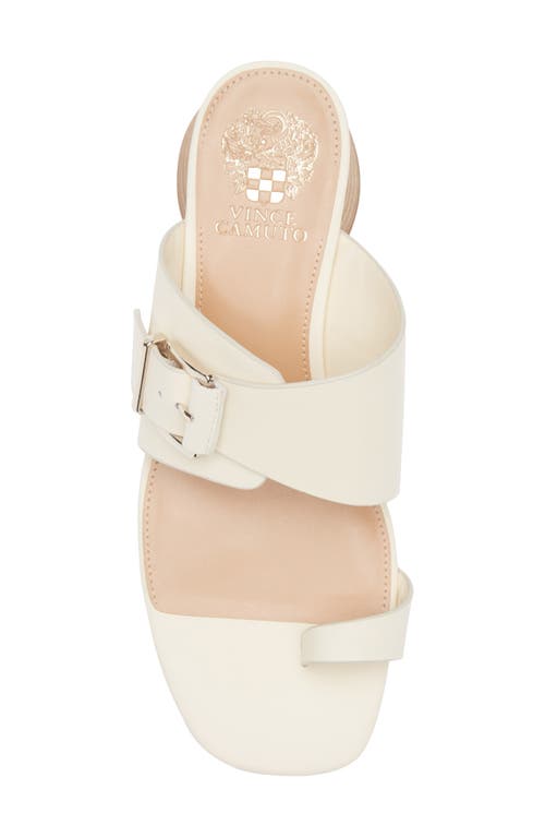 Vince Camuto Lenqua Toe Loop Block Heel Sandal In Creamy White