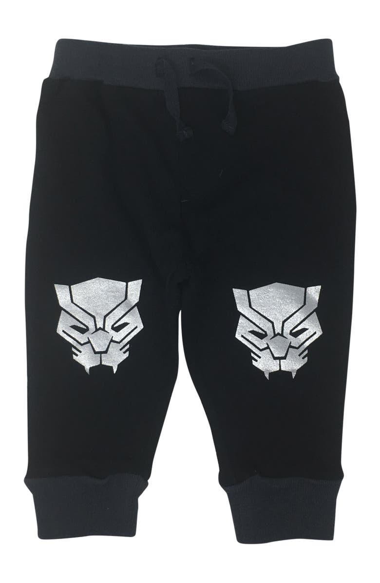 Marvel Avengers Bodysuit Pants & Hat Layette Set, Alternate, color, Black Panther Black