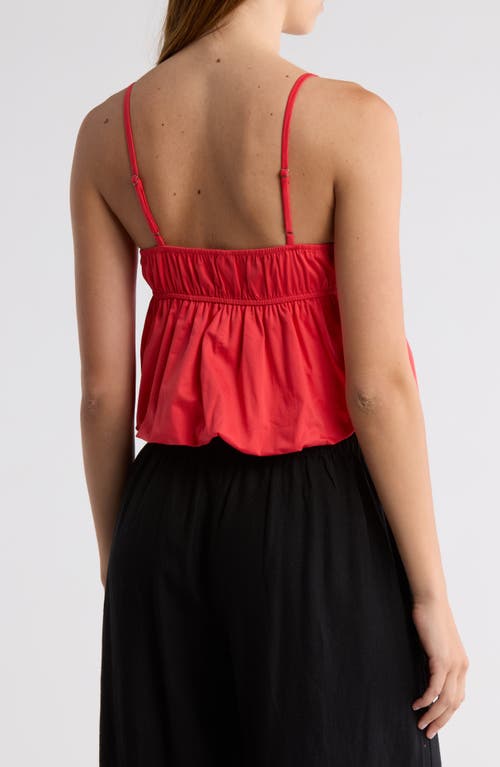 Abound Bubble Peplum Crop Top In Red Bittersweet