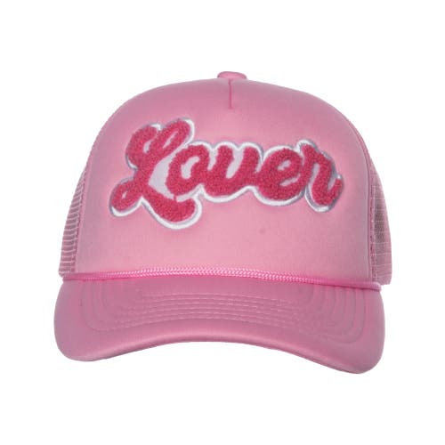 Totalee Gift Lover Fuzzy Patch Trucker Hat Cotton Pink