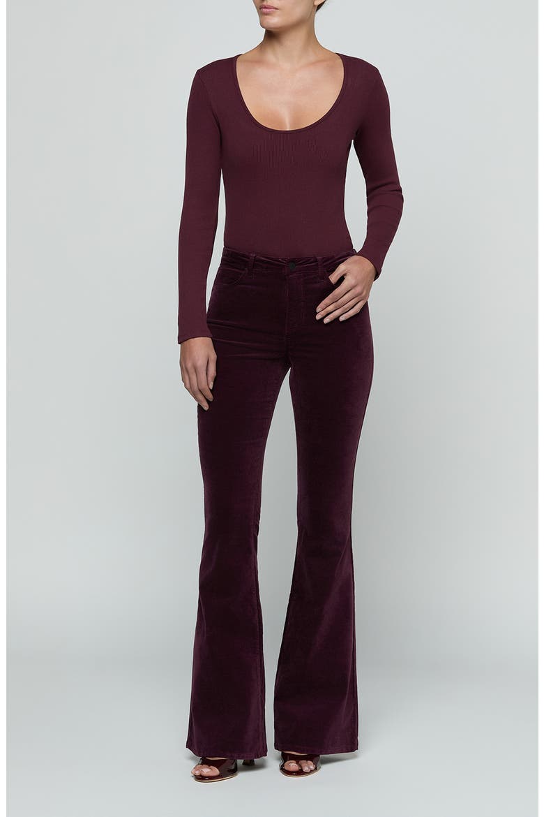 Marty High Rise Flare Leg Jeans, Alternate, color, DEEP SANGRIA
