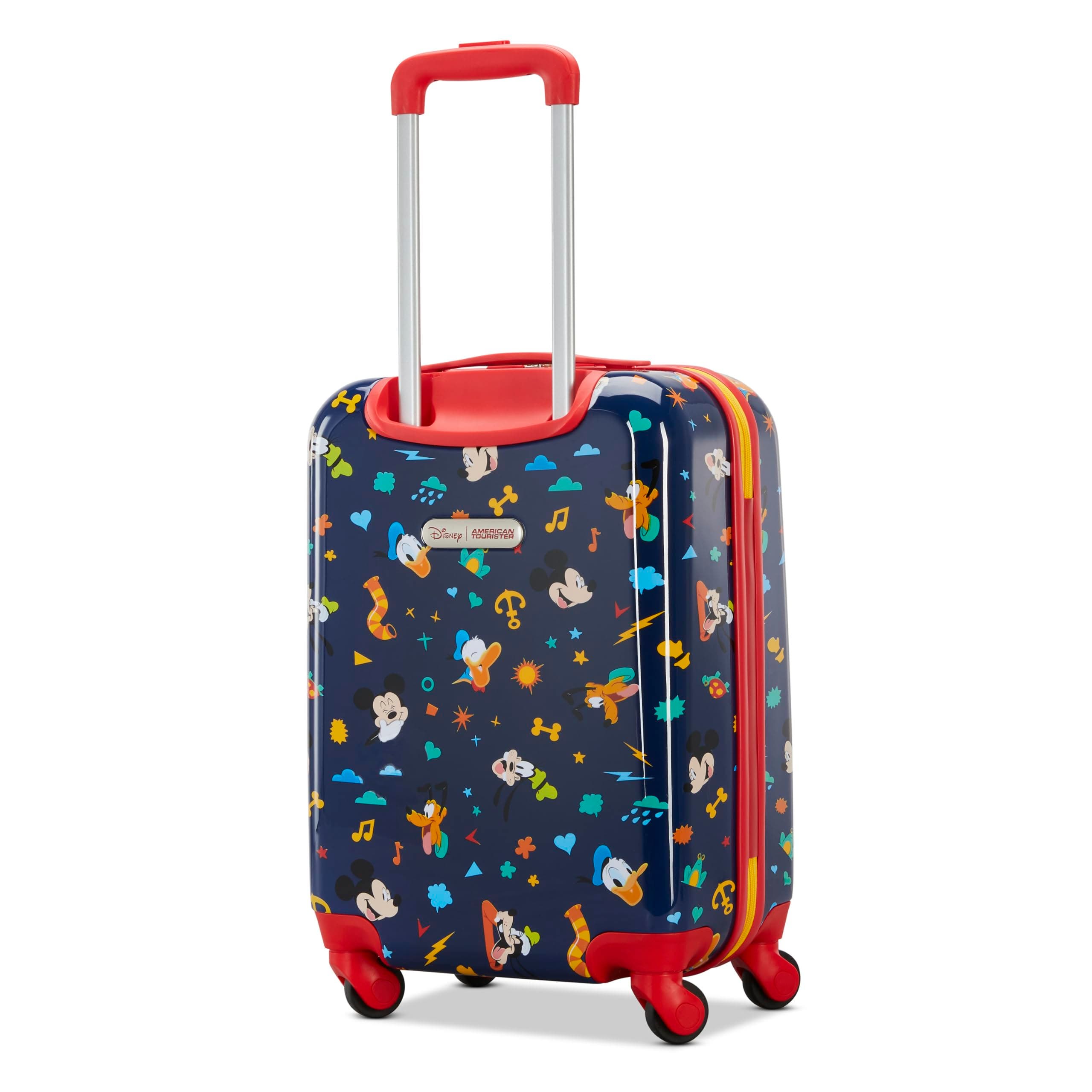 AMERICAN TOURISTER Disney Hardside Carry on 18 Inch Luggage with Spinner Wheels, Alternate, color, Mickey Mouse & Friends