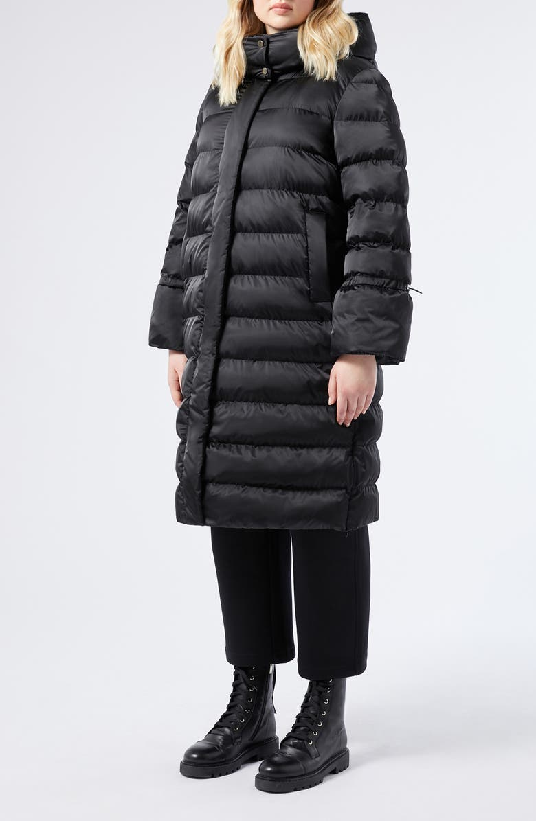 Marina Rinaldi Zina Long Puffer Coat, Main, color, Black