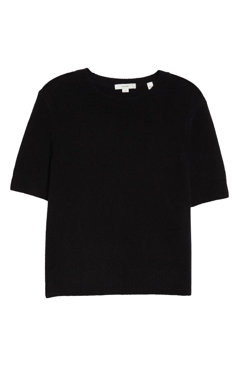 Vince Short Sleeve Wool & Cashmere Sweater, Alternate, color,