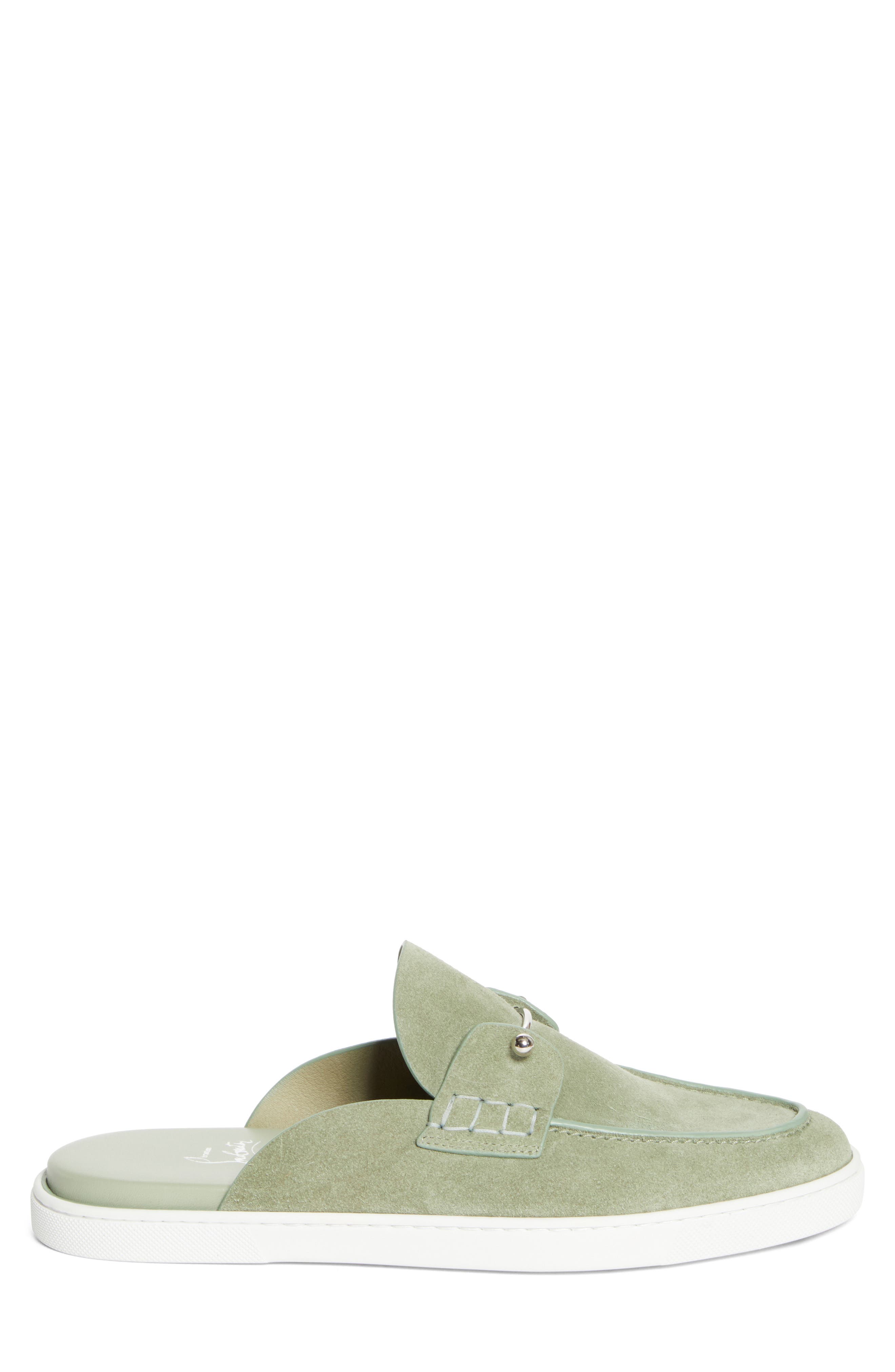 Christian Louboutin Chanme Pierced Loafer Mule, Alternate, color, Haiiro