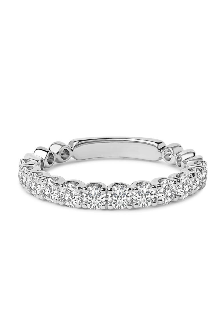 14K Gold 1.00 Cttw Round Diamond Prong Set Wedding Band, Main, color, White