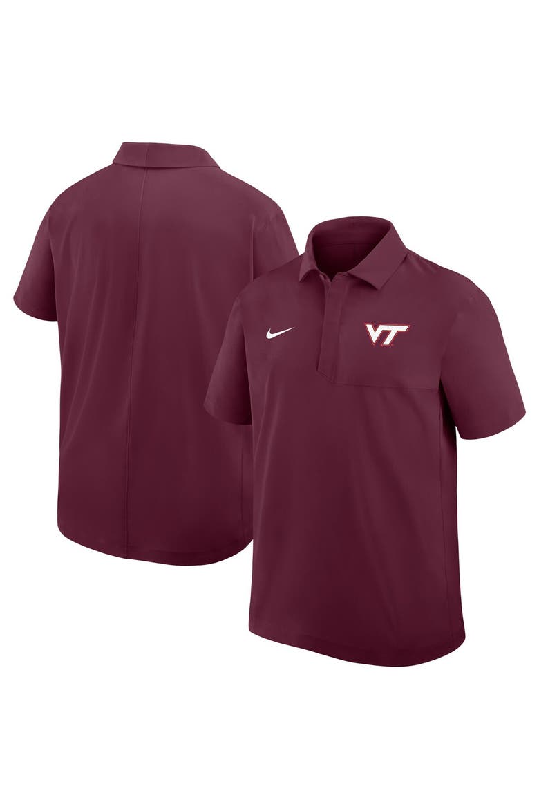Men's Nike Maroon Virginia Tech Hokies Woven Polo, Main, color, Maroon