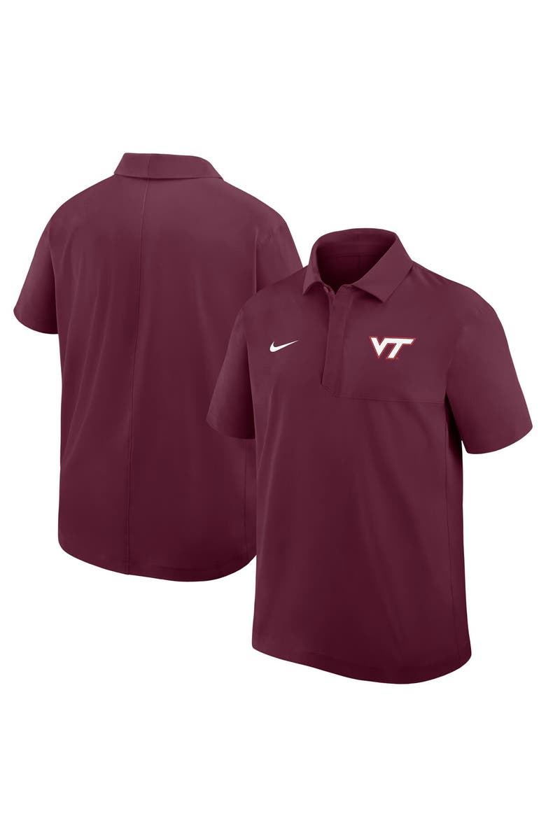 Nike Men's Nike Maroon Virginia Tech Hokies Woven Polo, Main, color, Maroon