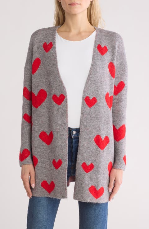 Heart Open Front Cardigan