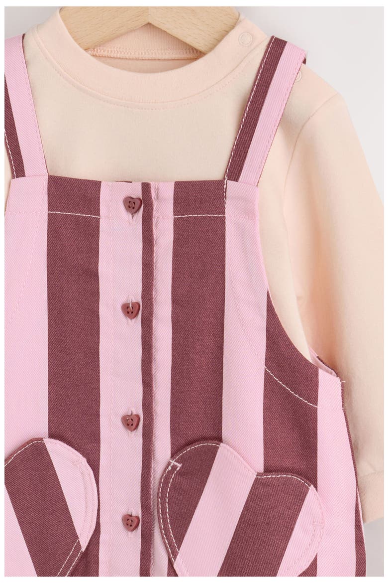 Kids' 2-Piece Dungaree & Bodysuit Set, Alternate, color, PURPLE