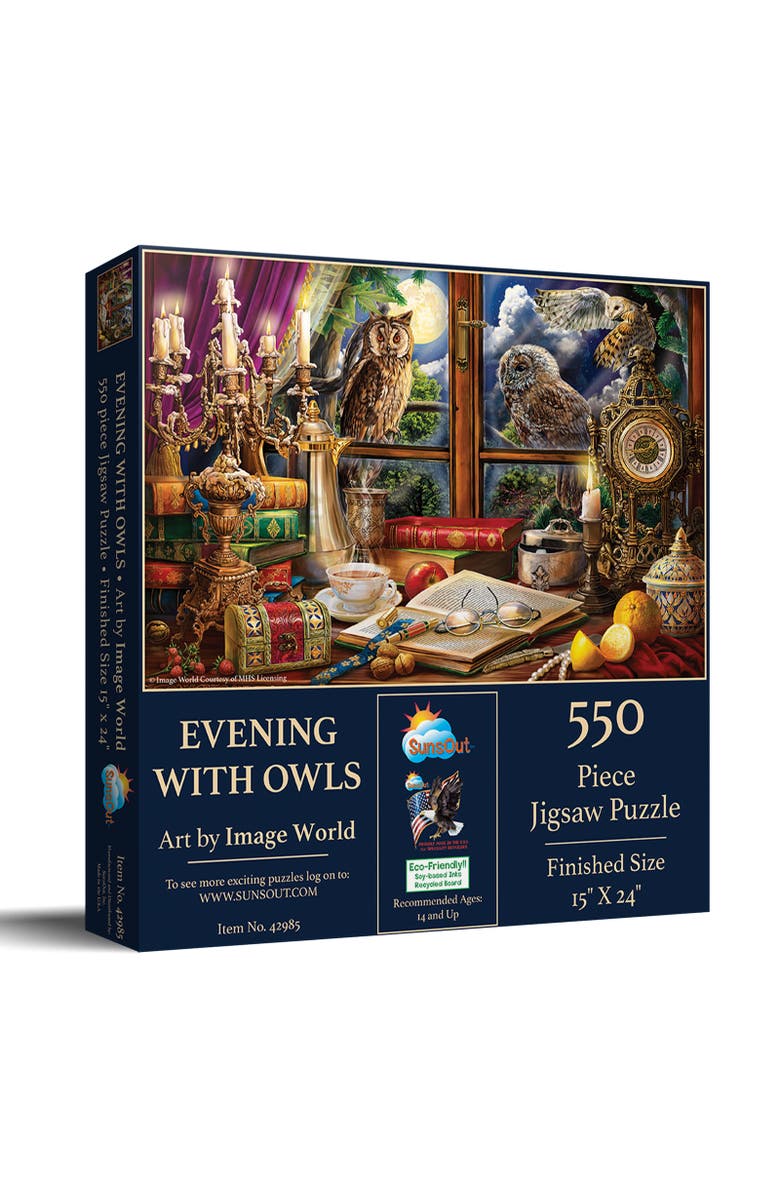 Sunsout Evening with Owls 550 piece Jigsaw Puzzle for Adults, Main, color, Multicolor