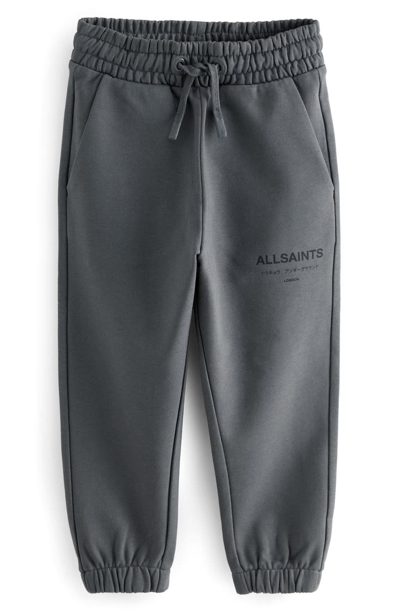smALLSAINTS by ALLSAINTS Kids' Underground Logo Cotton Joggers, Main, color, Grey