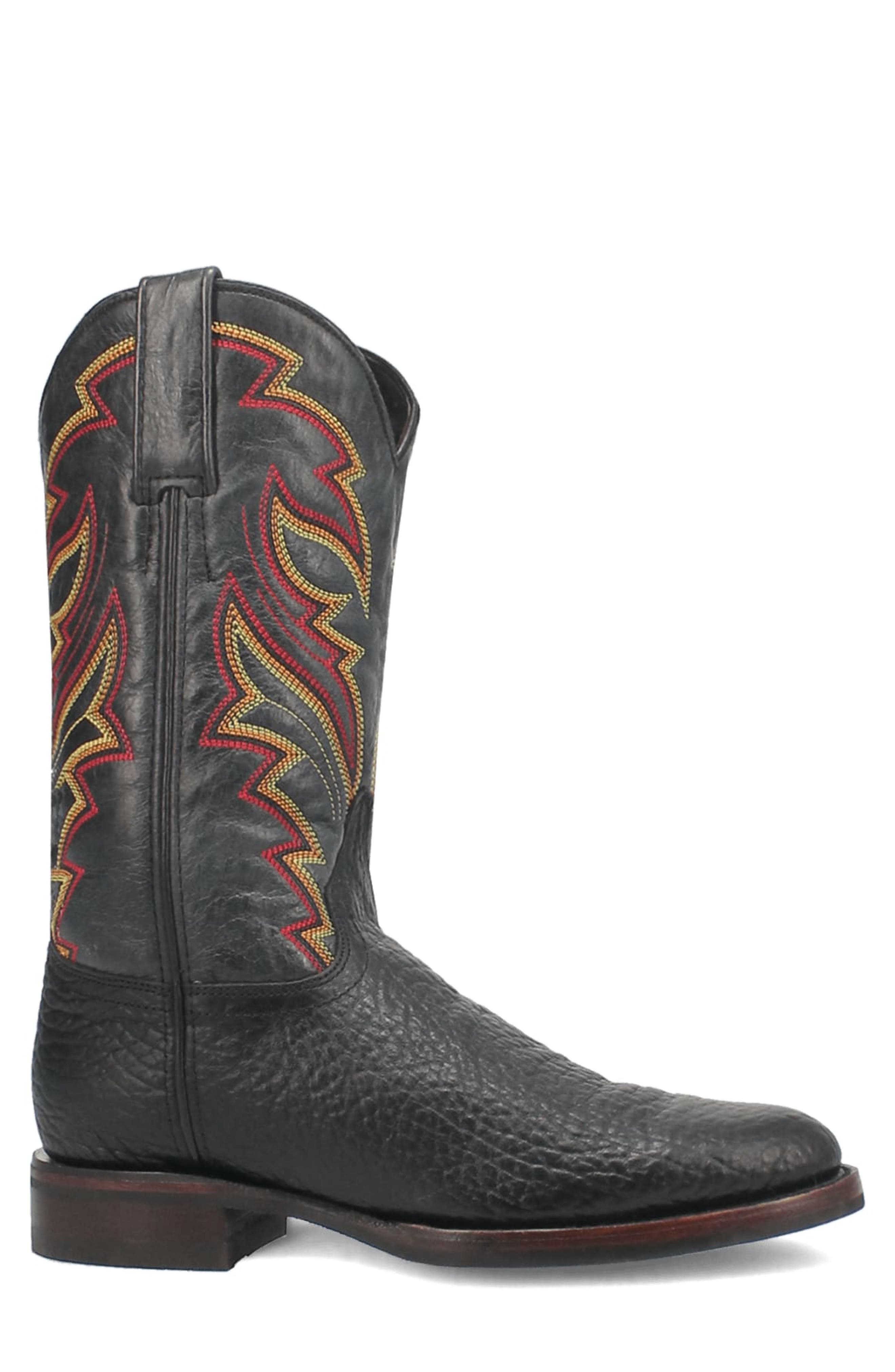 Dingo Young Gun Embroidered Cowboy Boot, Alternate, color, Black