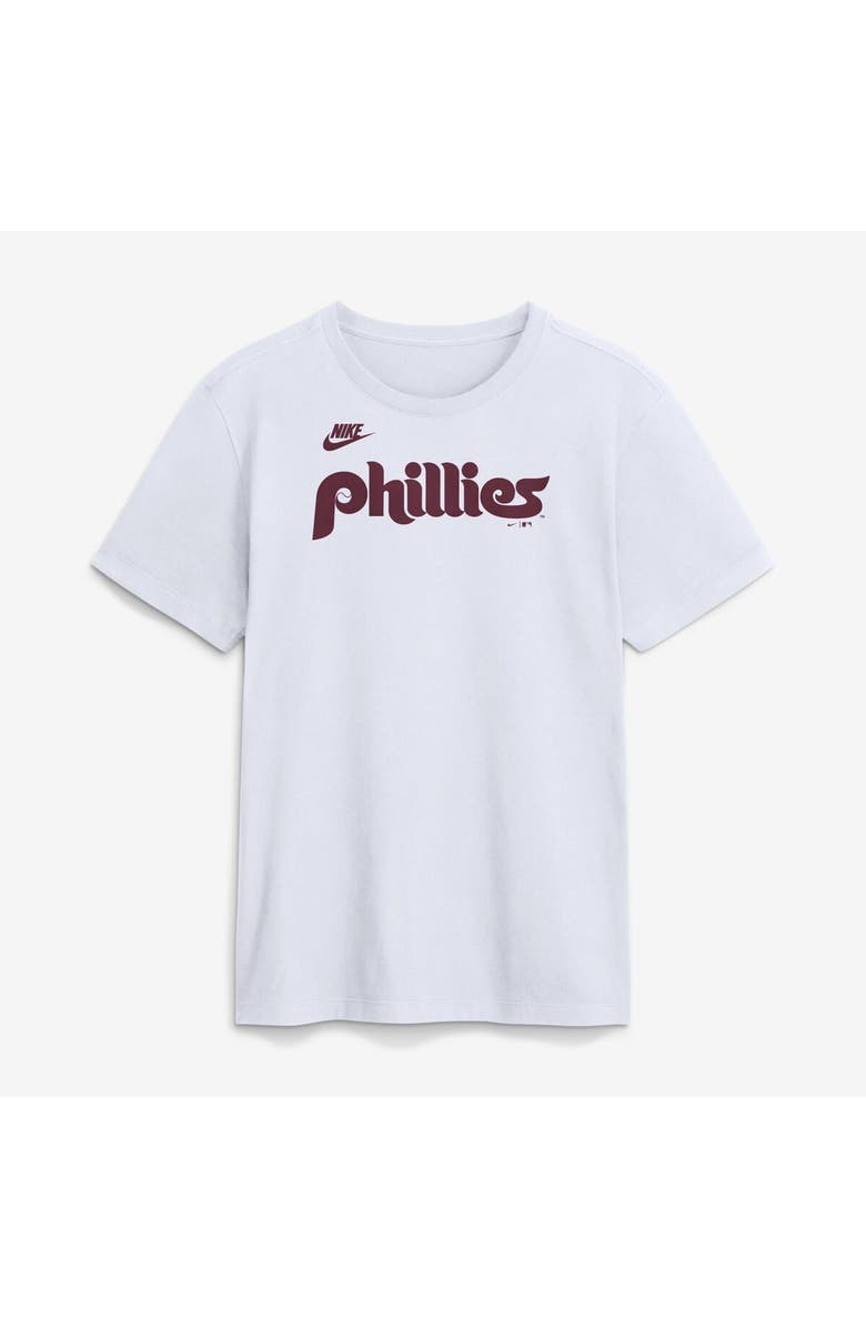 Nike Men's Nike White Philadelphia Phillies Cooperstown Collection Wordmark T-Shirt, Main, color, White