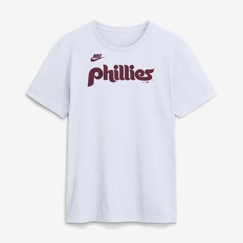 Men's Nike White Philadelphia Phillies Cooperstown Collection Wordmark T-Shirt