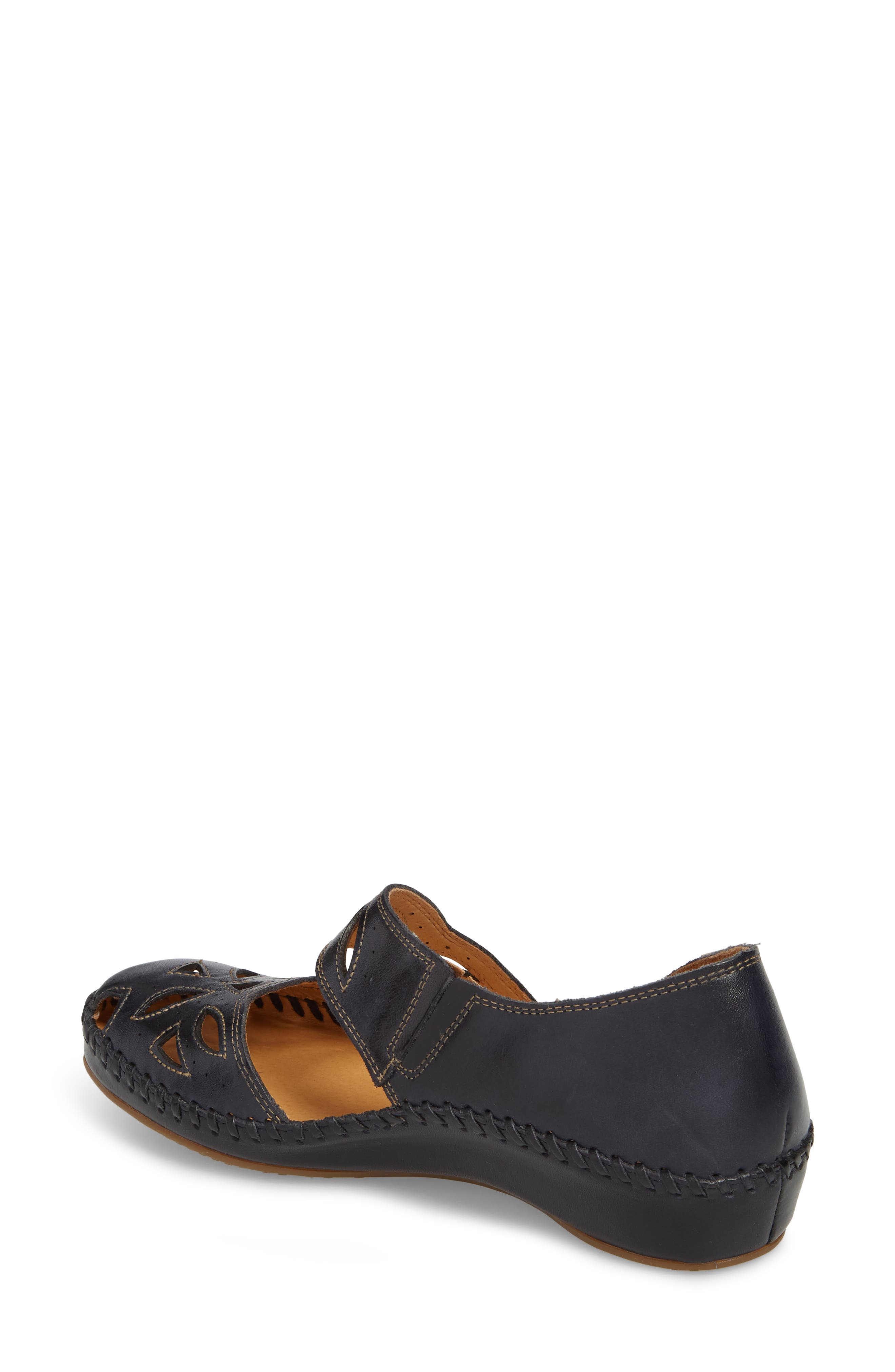 Puerto Vallarta Flat, Alternate, color, NAVY LEATHER