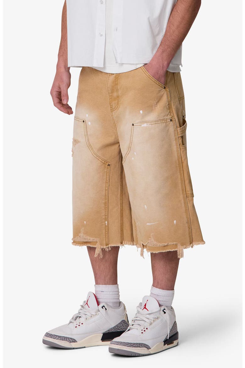 Ultra Baggy Denim Shorts, Alternate, color, TAN