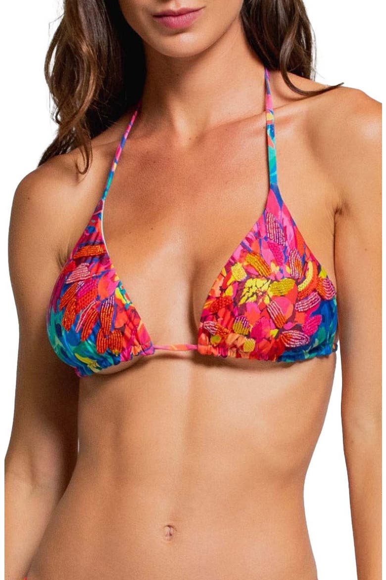 Triangle Bikini Top, Main, color, PINK MULTI
