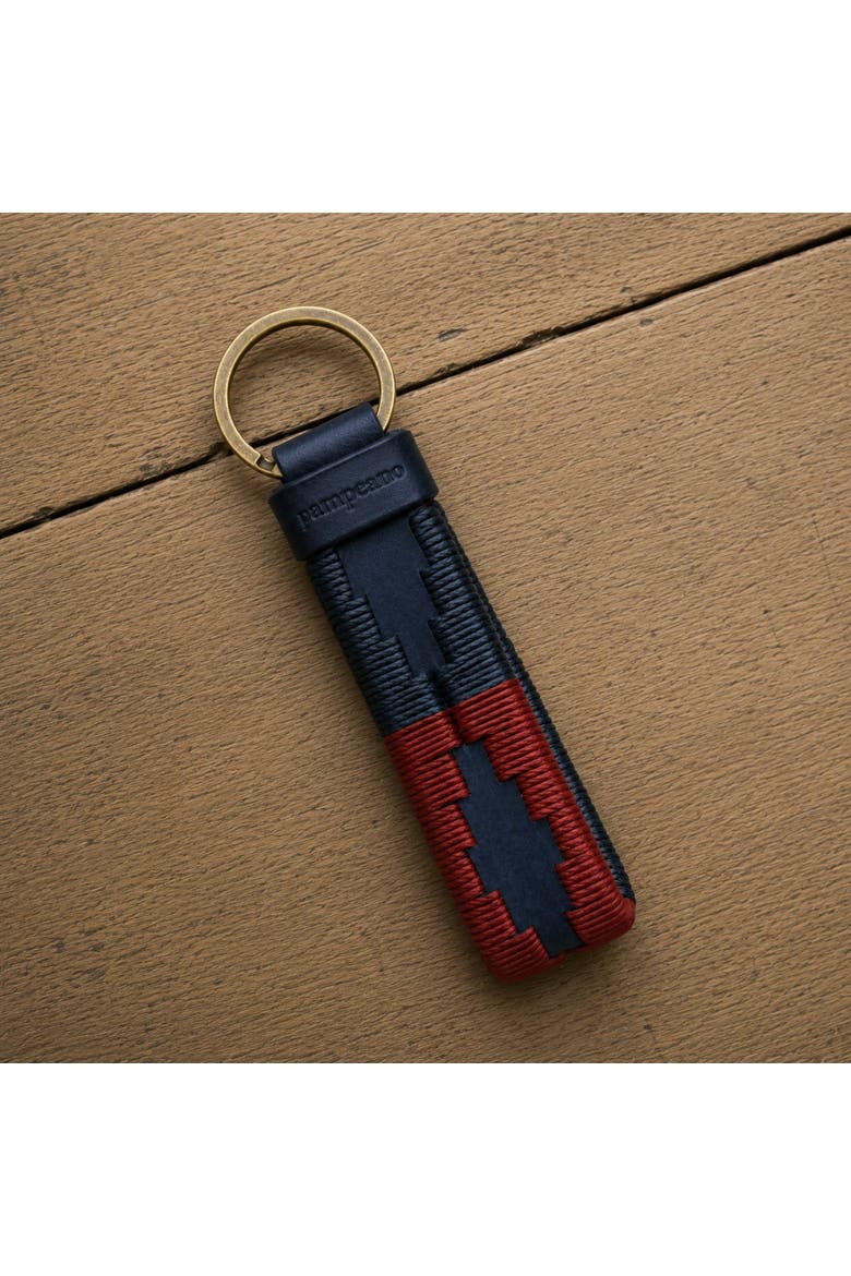 Charro Loop Keyring, Alternate, color, Navy/Burgundy/Navy
