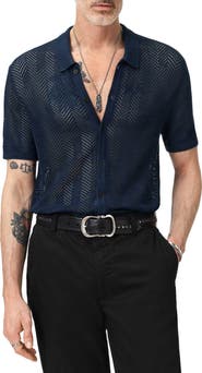 John Varvatos Ginsberg Herringbone Cotton Blend Sweater