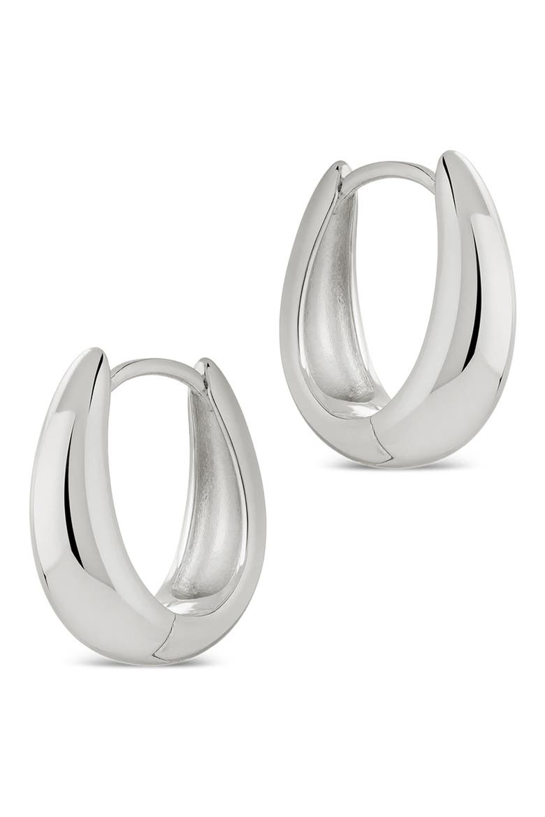 Sculpted Dome Hoop Earrings, Alternate, color, SILVER